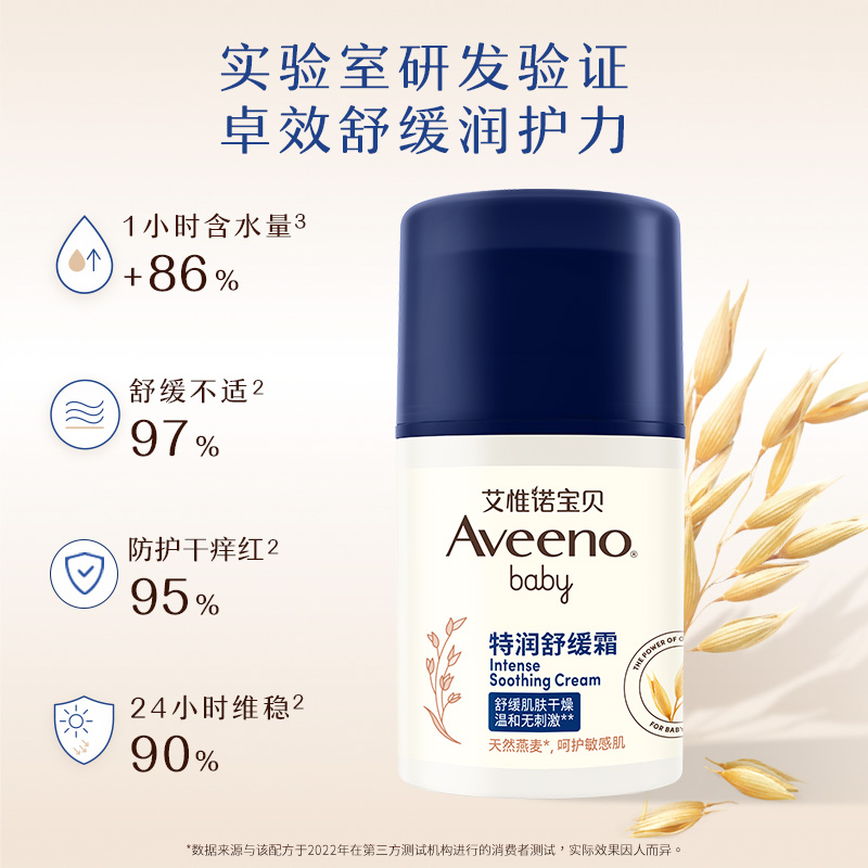 Aveeno/艾惟诺婴儿童宝宝舒缓柔嫩防护面霜宝宝保湿霜补水面霜48g 66.5元