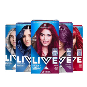 【活动】施华蔻LIVE染发剂染发膏L75女葡萄紫蓝黑雾霾灰红101粉橘