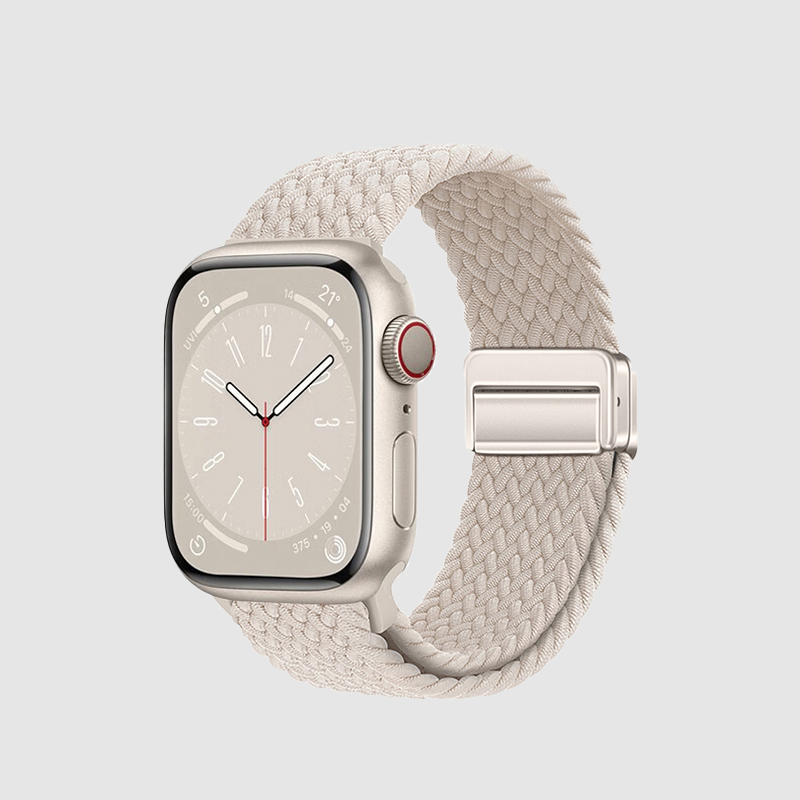 适用苹果S10手表S9表带iwatch10新款尼龙小狗applewatch8代编织7磁吸S7弹力SE腕带S6高级5男女款42mm运动智能 24元