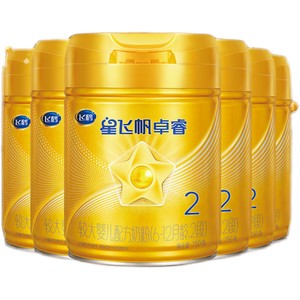 【官方正品】飞鹤星飞帆卓睿2段乳铁蛋白益生菌婴幼儿奶粉750g*6