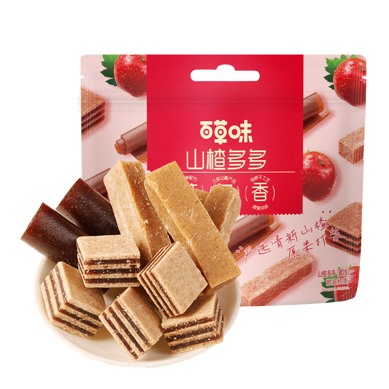 到手约61包百草味礼盒山楂集1010g山楂片果丹皮卷山楂条果干零食 16.9元