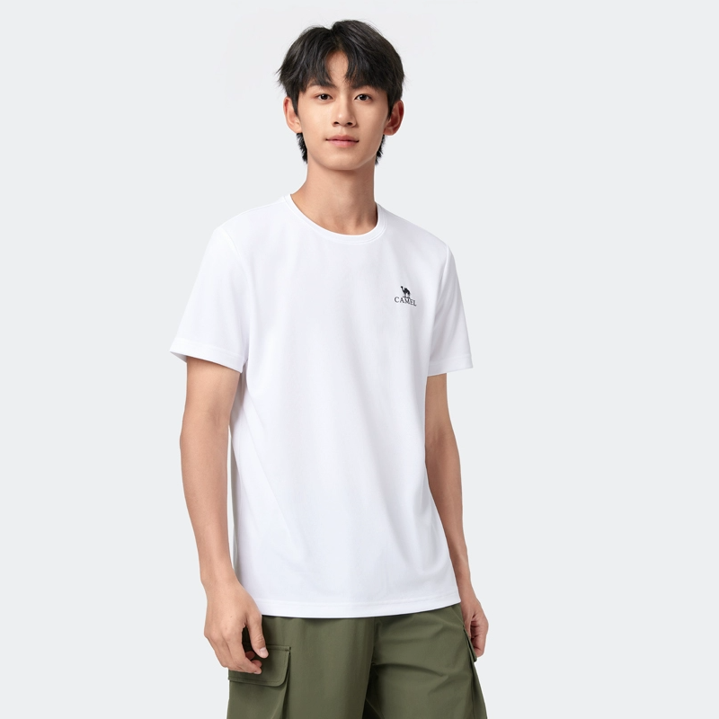 骆驼男速干短袖2025夏新款透气宽松健身运动T恤情侣上衣 108元