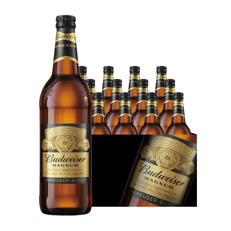 百威黑金美式拉格啤酒600ml*12瓶整箱高端大瓶装高度酒13度 94元