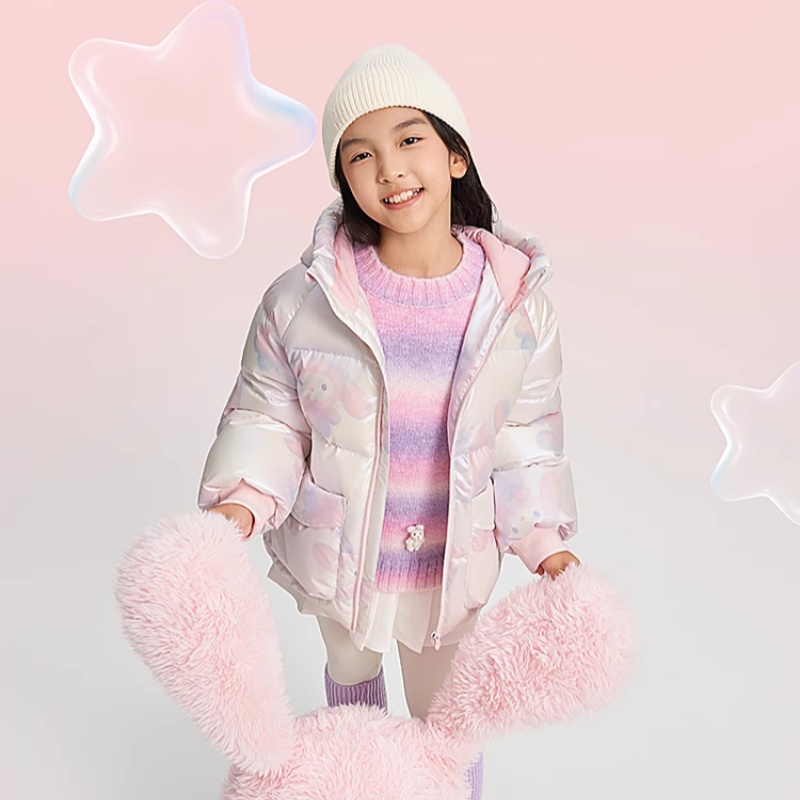 波司登儿童羽绒服女童炫彩加厚面包服冬季新款三防抗菌宝宝冬外套 289元