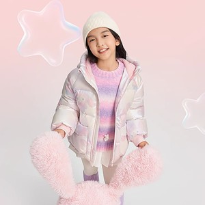 波司登儿童羽绒服女童炫彩加厚面包服冬季新款三防抗菌宝宝冬外套