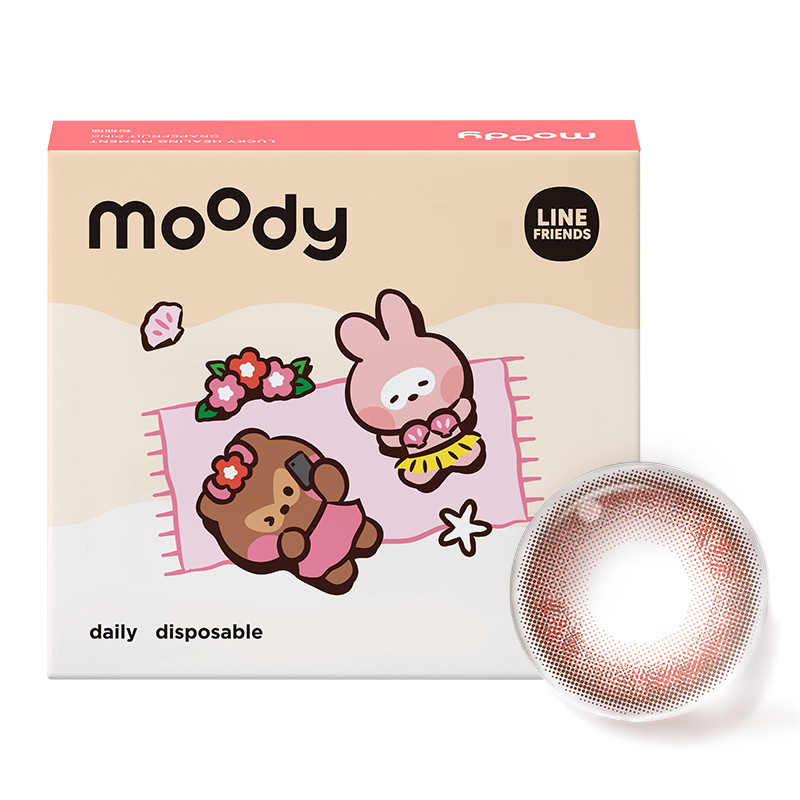 moody美瞳日抛LineFriends联名大直径金豆棕彩色隐形眼镜10片 51元