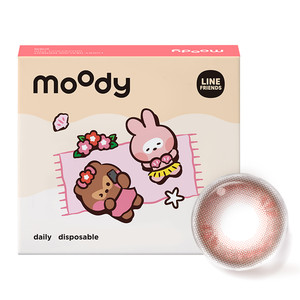 moody美瞳日抛LineFriends联名大直径金豆棕彩色隐形眼镜10片