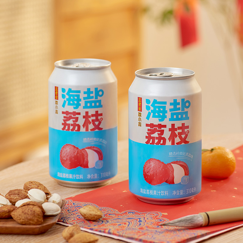 王老吉荔小吉海盐荔枝果汁饮料310ml*12罐清爽对味可盐可甜 49.9元