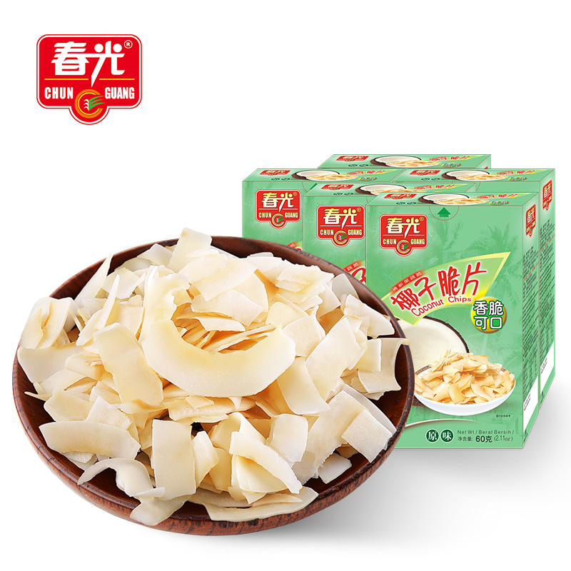 春光食品海南特产椰子脆片烘烤椰子肉片果干年货小吃休闲零食 14.9元