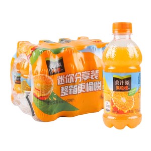 可口可乐果粒橙小瓶300ml*12整箱装美汁源橙汁肉迷你夏季果味饮料