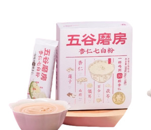 五谷磨房杏仁七白饮粉300g自然美百合杏仁冲调谷物代餐粉营养早餐