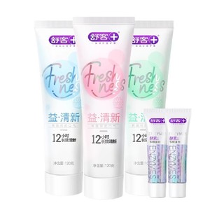 舒客旗舰店益生菌牙膏美白清新口气成人女生亮白牙齿清洁口腔正品