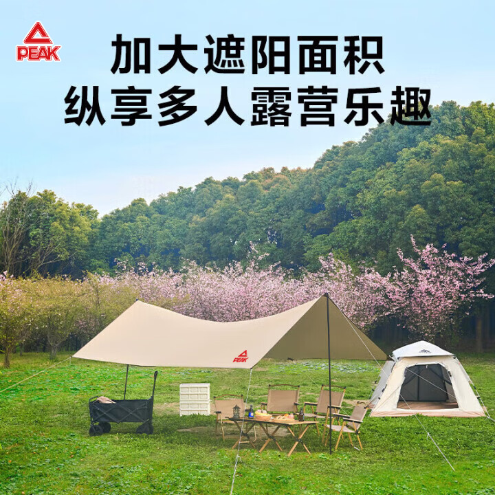 【JD旗舰店】 匹克（PEAK）户外露营帐篷 银胶天幕 4*3m 99元