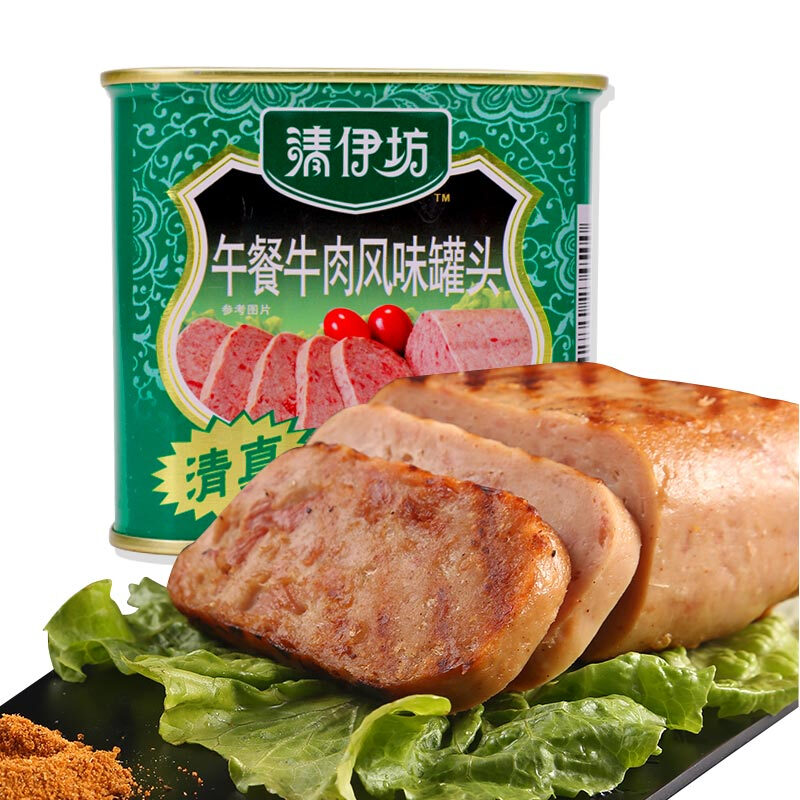 双汇清伊坊午餐牛肉风味罐头340g/罐 清真火腿罐头熟食即食囤货 24.19元