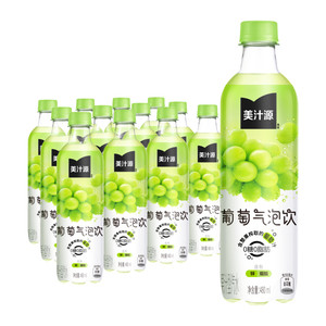 田嘉瑞同款 美汁源碳酸饮料葡萄气泡饮480ml*12瓶整箱无糖气泡水