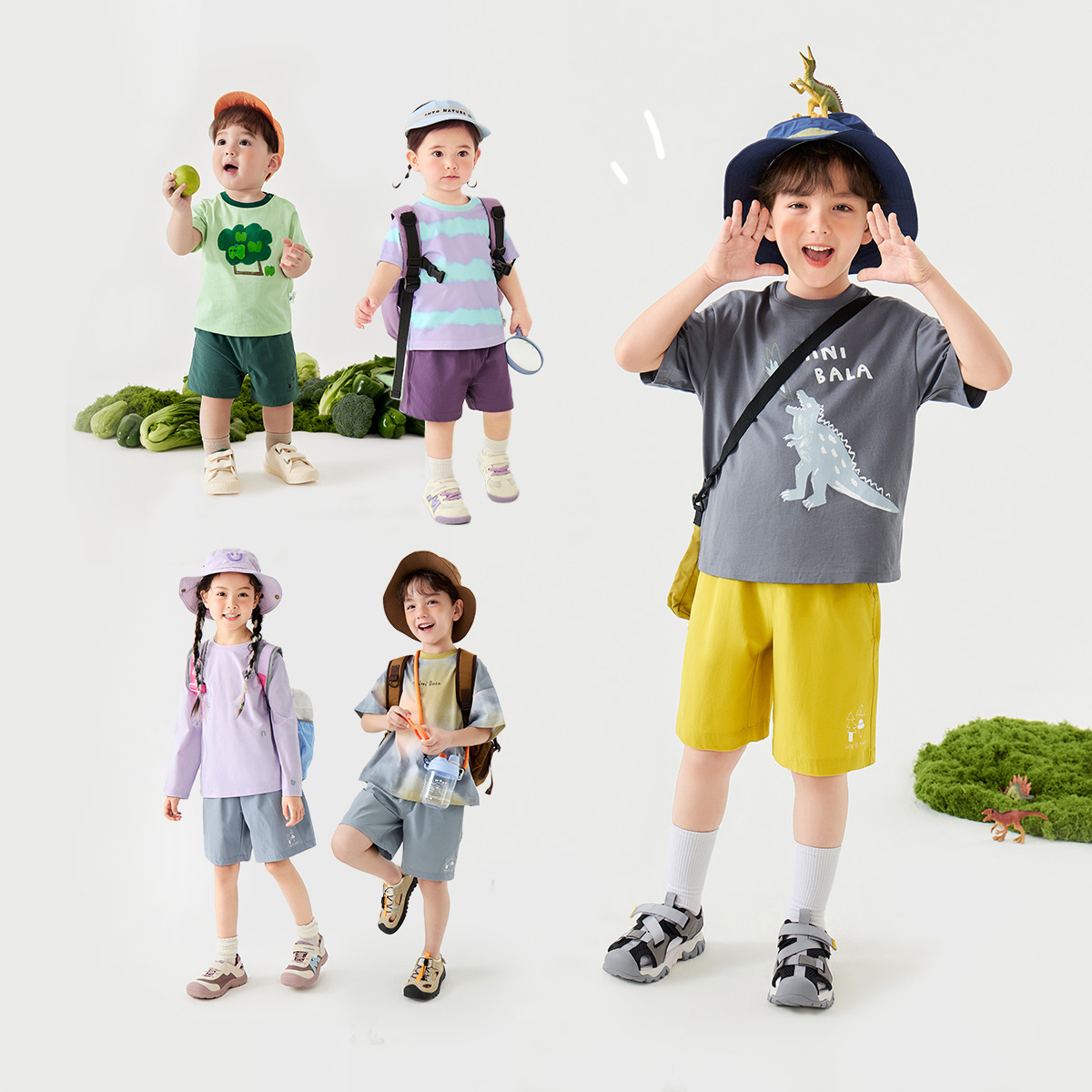 【吸湿速干】迷你巴拉巴拉男女童裤子凉感四面弹新款夏季透气短裤 59.9元