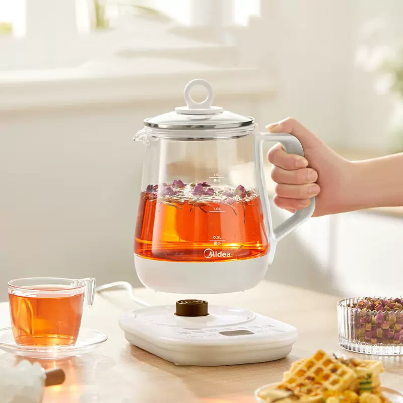 美的养生壶煮茶器茶篮家用煎药壶多功能大容量办公室保温烧水壶 79元