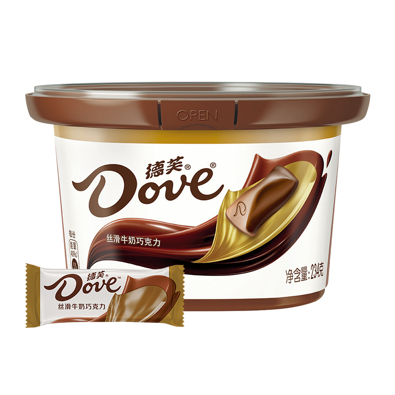 德芙丝滑牛奶巧克力约39颗234g*1碗儿童休闲零食糖果伴手礼物喜糖 51.8元