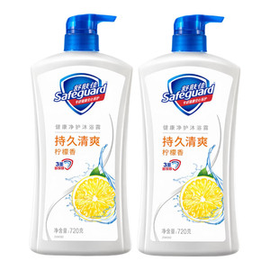【38.99包邮】舒肤佳 持久清爽柠檬香沐浴露 720gX2瓶