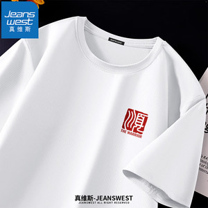 【拍4件54！旗舰店】真维斯（JEANSWEST）夏季新款冰丝网眼短袖t恤