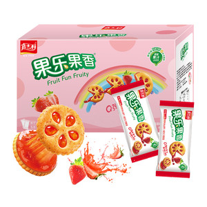 嘉士利果乐果香草莓味果酱夹心饼干下午茶早餐零食小吃
