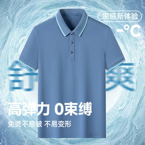 雅鹿2025年夏季新款短袖polo衫男士衬衫领速干半袖商务休闲t恤男