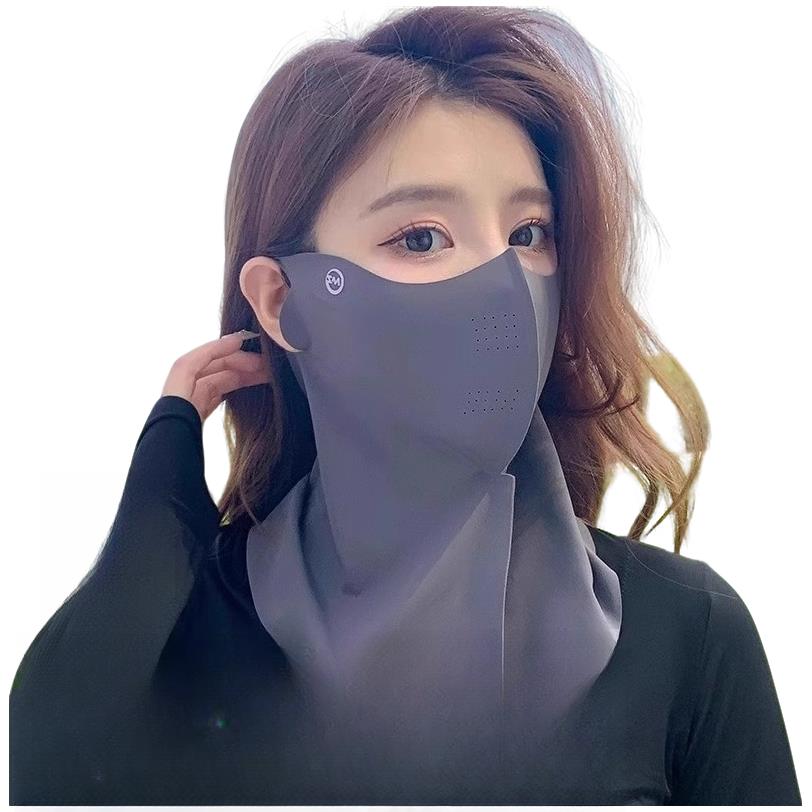 XY防晒面罩女防紫外线夏季开车骑行透气护颈遮脖子遮阳全脸冰丝口 8.9元