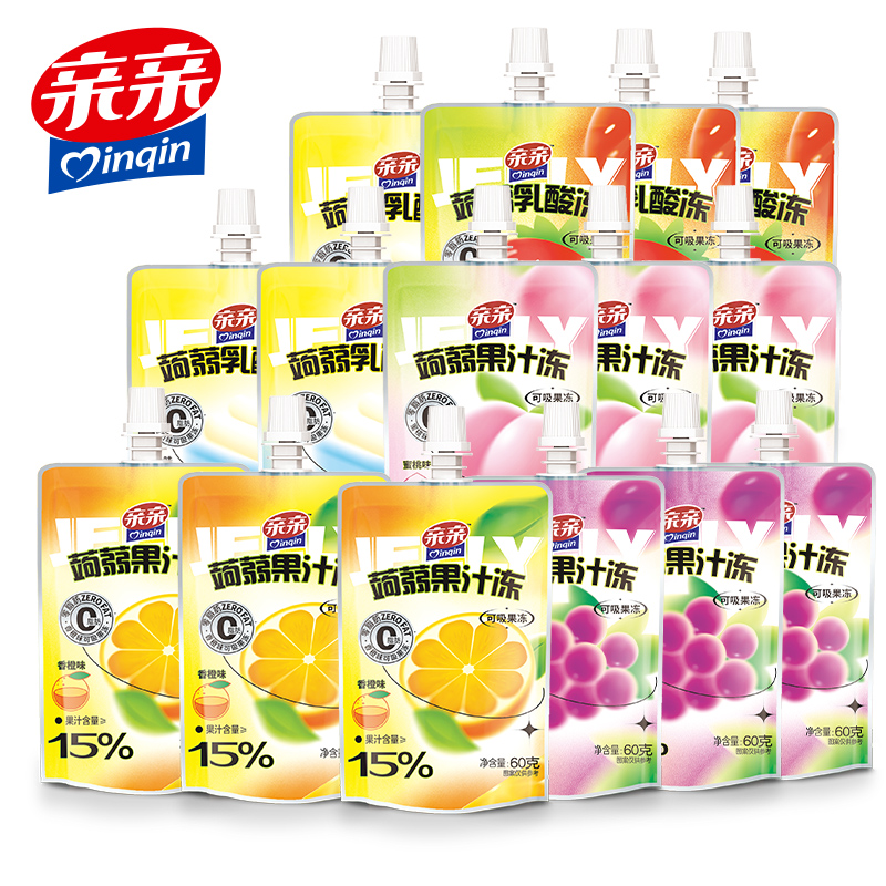 【任选】亲亲蒟蒻吸吸果冻60g乳酸小零食0脂儿童可吸冻 19.2元