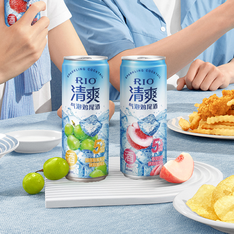 RIO锐澳预调鸡尾酒5度清爽8度强爽混合330ml*5罐低度酒气泡酒果酒 20.9元
