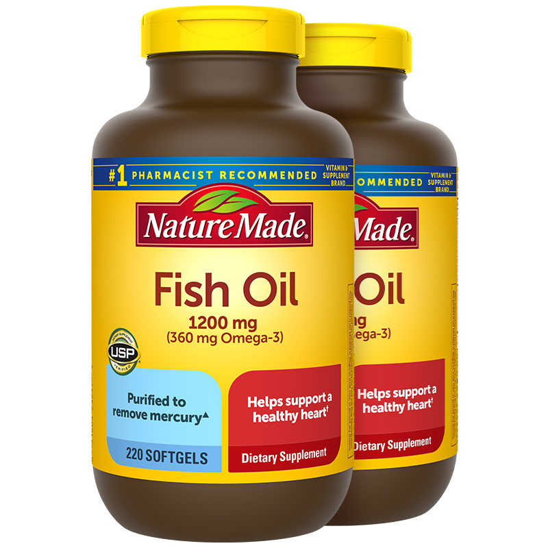NatureMade深海鱼油软胶囊220粒*2美国原装进口omega3DHA非鱼肝油 199元
