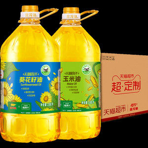 金龙鱼阳光葵花籽油玉米油共计3.68L*2家庭装