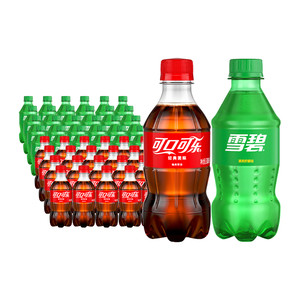 可口可乐碳酸饮料经典原味300ml*24瓶+雪碧经典原味300ml*24瓶