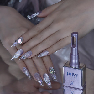 KISS魔法精灵晶石碎爆闪春夏2025年新款美甲专用猫眼持久甲油胶