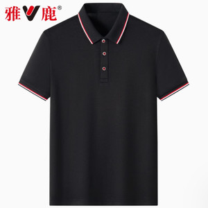 雅鹿2025年夏季新款短袖polo衫男士衬衫领速干半袖商务休闲t恤男