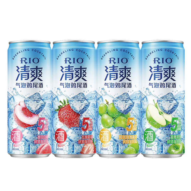 RIO锐澳预调鸡尾酒5度清爽8度强爽混合330ml*5罐低度酒气泡酒果酒 20.9元