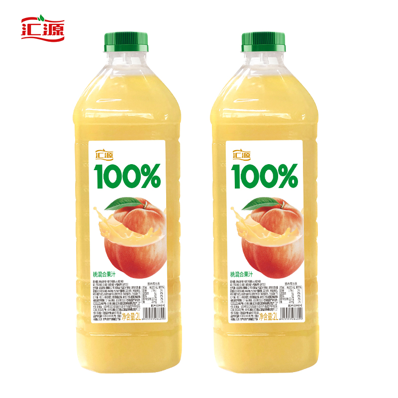 汇源100%桃混合果汁2L*1瓶装纯正果味果蔬汁大容量家庭聚会装 17.9元