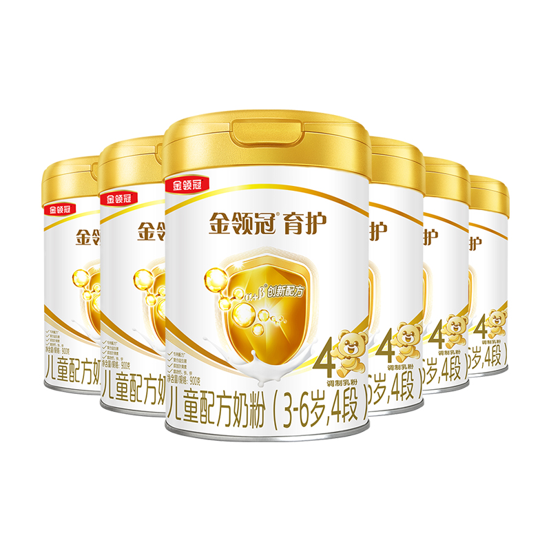 伊利金领冠育护4段宝宝儿童奶粉900g×6罐3-6岁儿童成长配方奶粉 575.98元