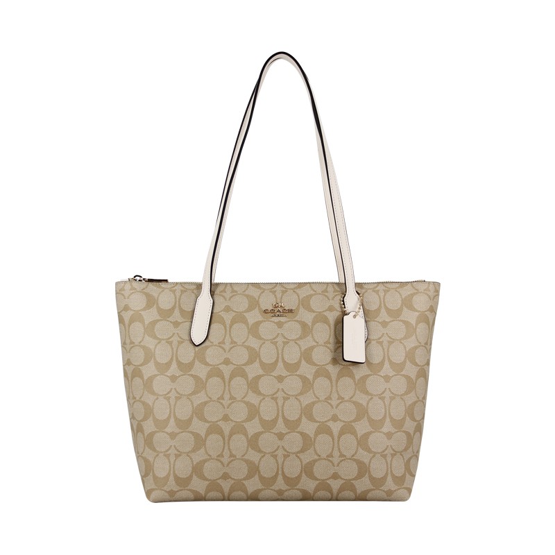 【自营】COACH/蔻驰拉链托特包单肩包购物袋妈咪包4455奢侈品女包 855元
