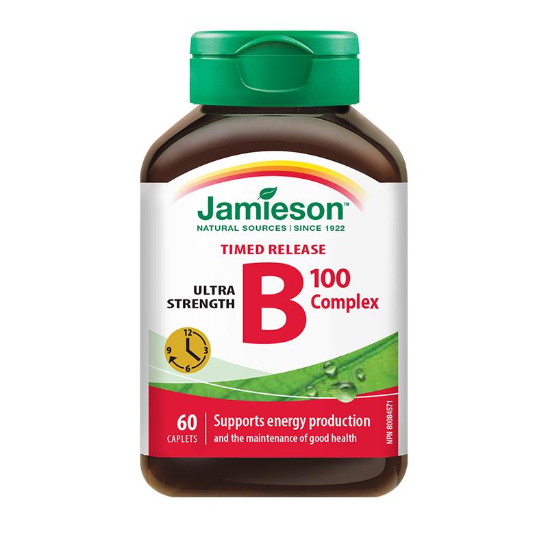 jamieson健美生维生素B族 复合VB群b3b12 缓释好吸收（B100）60片 125元