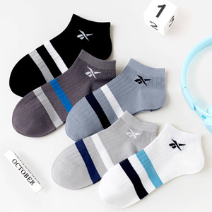 Reebok锐步男袜青少年春夏运动船袜两双装透气运动棉袜中筒袜短袜