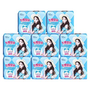 七度空间卫生巾夜用80片装姨妈巾加长日用整箱组合卫生棉轻薄透气