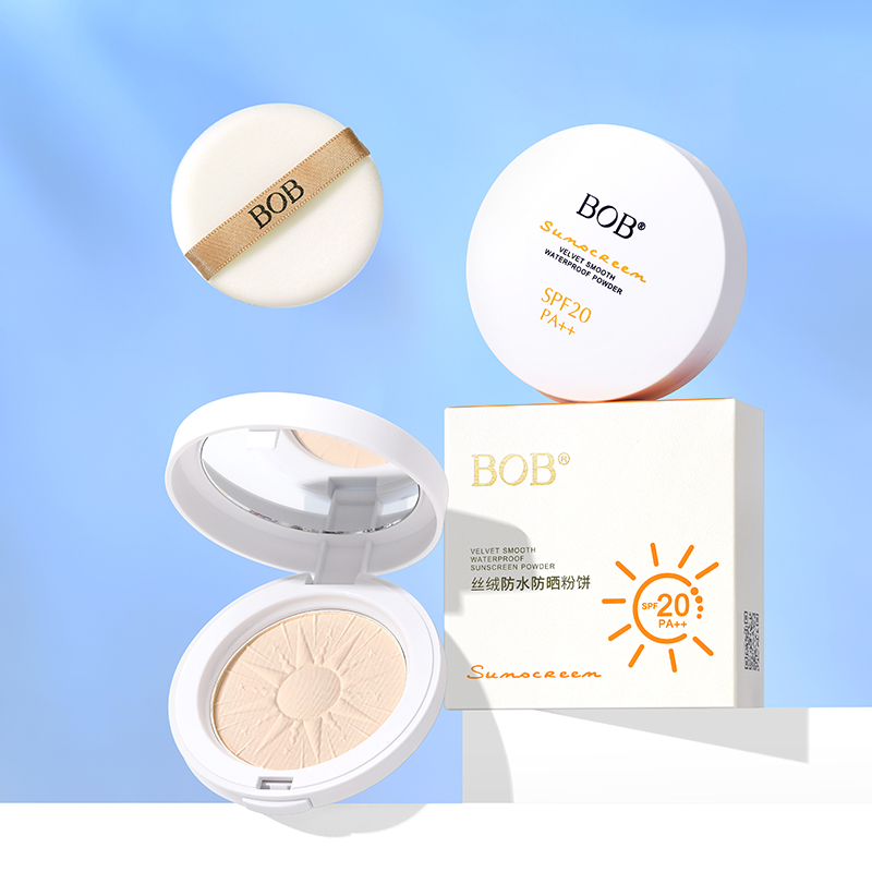 BOB丝绒防水防晒粉饼持久控油定妆干湿两用补妆平价女SPF20军训 19.41元