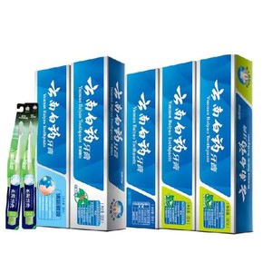 云南白药牙膏成人+牙刷套装套装清新口气亮白温和护龈官方正品