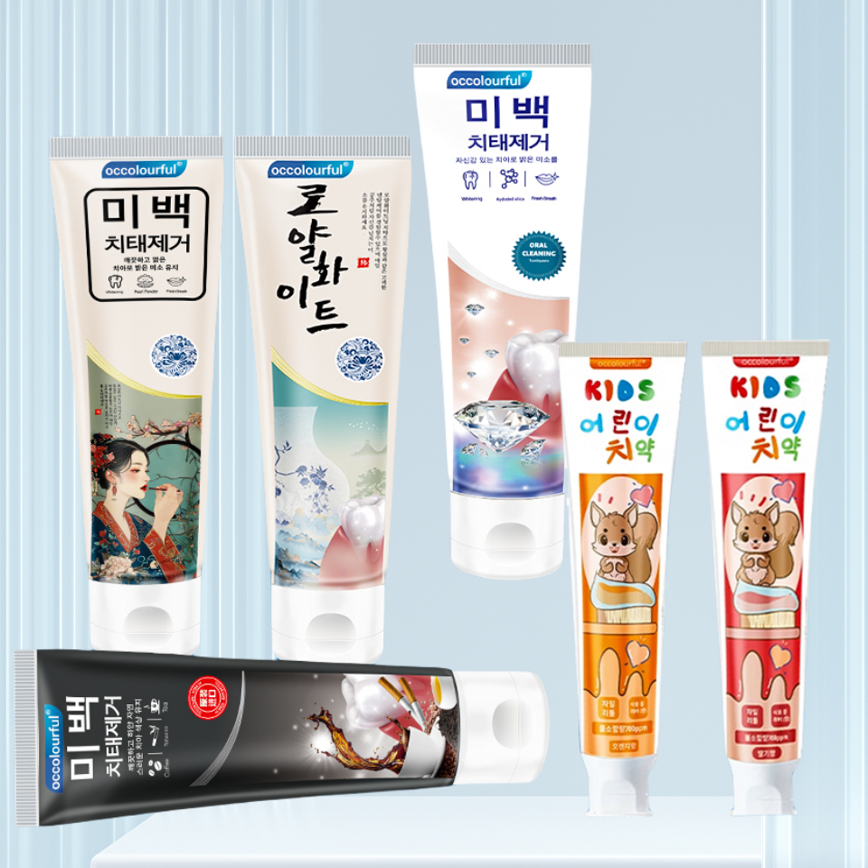 喔咔乐3D美白牙膏去黄美白牙齿去牙渍清新口气韩国原装进口成人2 29.9元