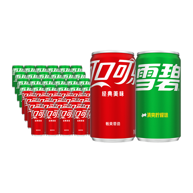 可口可乐碳酸饮料经典原味200ml*24罐+雪碧经典原味200ml*24罐 75.8元