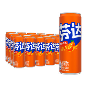 可口可乐 芬达含汽饮料橙味汽水摩登罐整箱装碳酸饮料 随机发货
