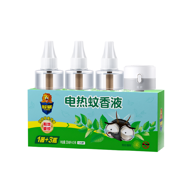 【下拉详情享优惠】超威电蚊香液雨后薄荷3瓶1器*2盒家用270晚 36.9元