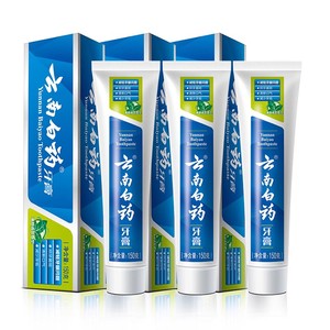 云南白药牙膏薄荷清爽型清新口气护龈囤货装成人官方正品150g*3