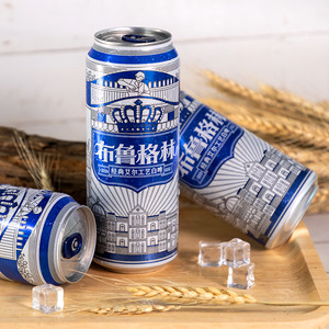 比利时风味啤酒布鲁格林 500ml*24听整箱 经典白啤（全麦芽）雪花