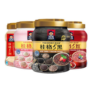 桂格5黑5红混合即食五黑麦片860克罐装黑芝麻代餐早餐速食冲饮